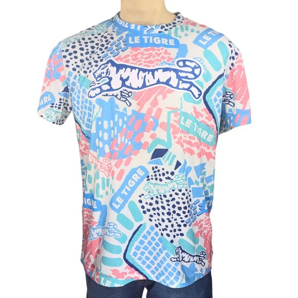 Le Tigre Other - Le Tigre Men's Large Pastel Print Short Sleeve T-Shirt